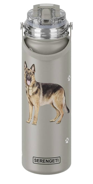 GERMAN SHEPHERD Dog Stainless Steel 24 Oz. Water Bottle By E&S Pets - Novelty Socks And Slippers