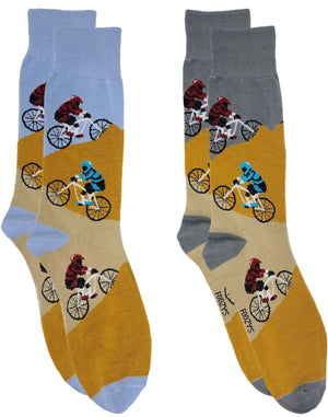 FOOZYS Brand Men’s MOUNTAIN BIKING 2 Pair Of Socks - Novelty Socks And Slippers