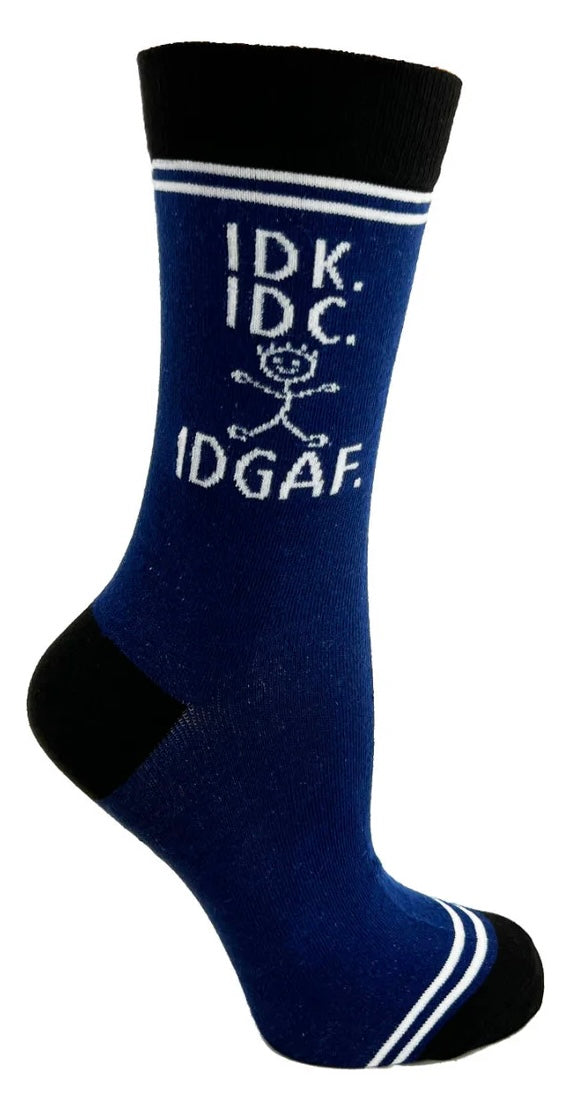 HEY NOW Brand By Fabdaz Unisex IDK. IDC. IDGAF Socks