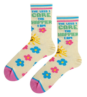 COOL SOCKS Brand Unisex THE LESS I CARE THE HAPPIER I AM Socks