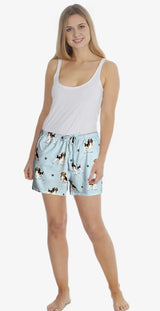 COMFIES LOUNGE PJ SHORTS Ladies BEAGLE DOG By E&S PETS - Novelty Socks And Slippers