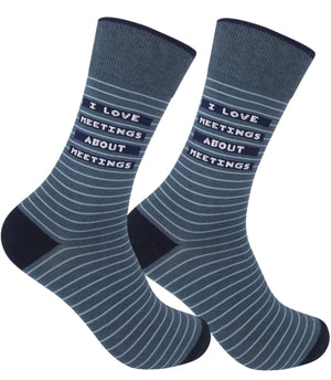 I LOVE MEETINGS ABOUT MEETINGS Adult Unisex Socks FUNATIC Brand - Novelty Socks And Slippers