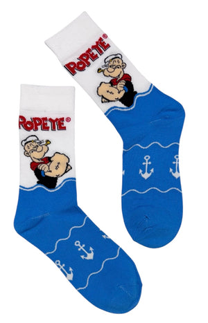 POPEYE The Sailor Man Men’s Socks With Anchors - Novelty Socks And Slippers