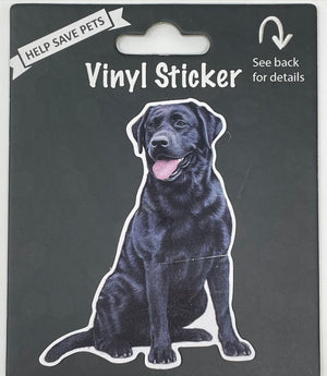 BLACK LABRADOR Dog Vinyl Sticker By E&S Pets