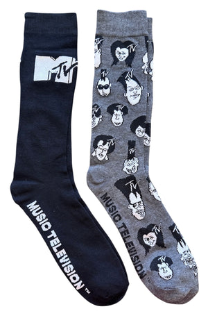 MTV Men’s 2 of Pair Socks MUSIC TELEVISION - Novelty Socks And Slippers