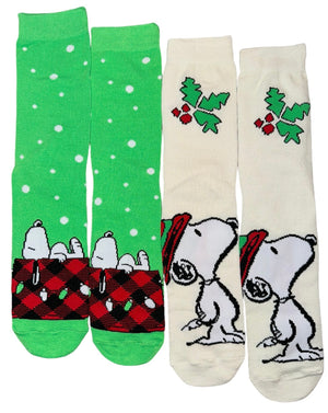 PEANUTS Men’s CHRISTMAS 2 Pair Of Snoopy Socks ‘MERRY & BRIGHT’