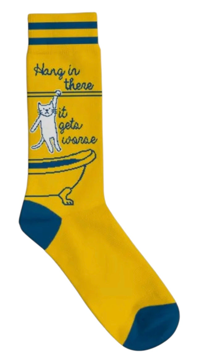 FUNATIC Brand Unisex CAT Socks HANG IN THERE IT GETS WORSE’