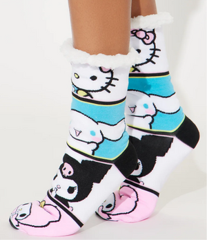 SANRIO HELLO KITTY Ladies Sherpa Lined Gripper Bottom Slipper Socks