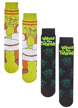 SHREK THE MOVIE Men’s 2 Pair of Socks ‘WHAT THE SHREK’ - Novelty Socks And Slippers