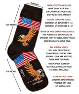 AMERICAN FLAG & BALD EAGLE Ladies 2 Pair Of PATRIOTIC Socks FOOZYS Brand - Novelty Socks And Slippers