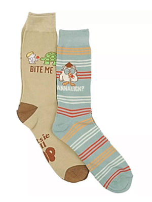 TOOTSIE ROLL POP Men’s 2 Pair Of Socks MR. OWL 'WANNA LICK?' 'BITE ME' - Novelty Socks for Less