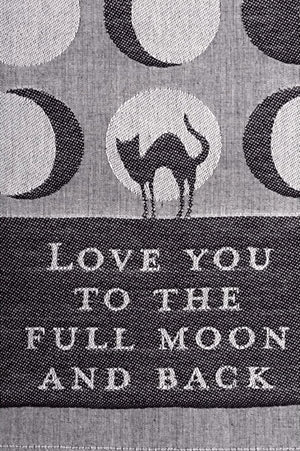 PRIMITIVES BY KATHY FULL MOON Kitchen Tea Towel ‘LOVE YOU TO THE FULL MOON & BACK’ - Novelty Socks And Slippers