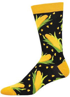 SOCKSMITH Brand Men’s CORN ON THE COB Bamboo Socks ‘A-MAIZE-ING’ - Novelty Socks And Slippers