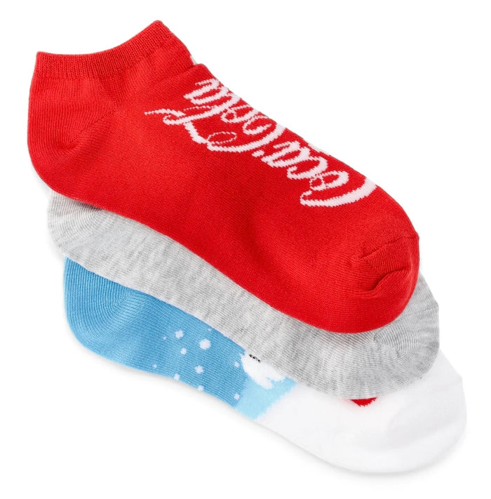 COCA COLA Ladies POLAR BEAR 3 Pair Of No Show Socks