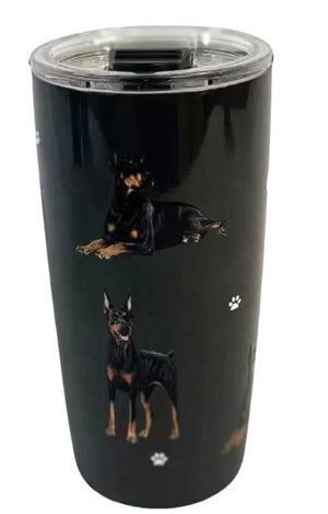 DOBERMAN Dog SERENGETI Stainless Steel Ultimate 20 Oz. Hot & Cold Tumbler - Novelty Socks And Slippers