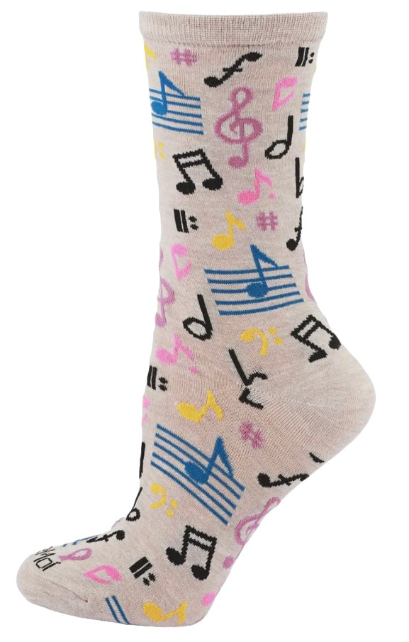 Memoi Brand Ladies MUSICAL NOTES Socks