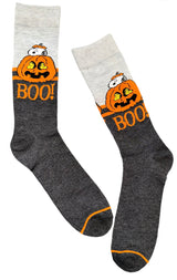 PEANUTS MEN’S SNOOPY HALLOWEEN SOCKS With WOODSTOCK ‘BOO’ - Novelty Socks And Slippers