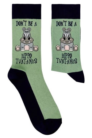 URBAN ECCENTRIC Unisex DON'T BE A HIPPO-TWAT-AMOS Socks