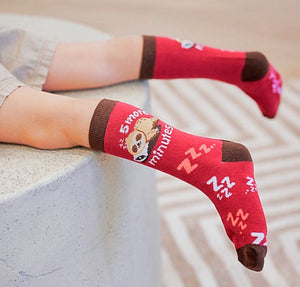 ONE HIT WONDERS Brand Kids SLOTH Socks ‘5 MORE MINUTES’ Age 8-12 By PIERO LIVENTI - Novelty Socks for Less