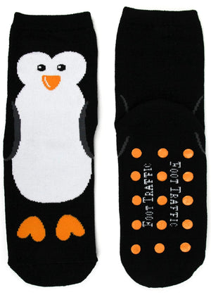 FOOT TRAFFIC Brand Ladies PENGUIN Non-Skid Slipper Socks