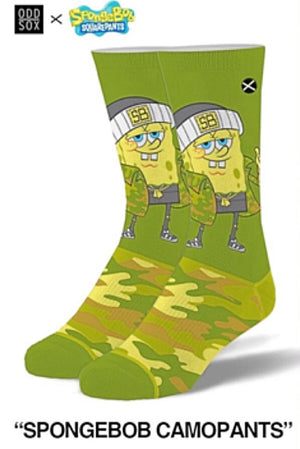 SPONGEBOB SQUAREPANTS Men’s Socks ‘SPONGEBOB CAMOPANTS' ODD SOX Brand - Novelty Socks for Less