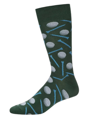 MeMoi Brand Men’s GOLF BALL & GOLF TEE Socks MeMoi Brand (Choose Color) - Novelty Socks And Slippers