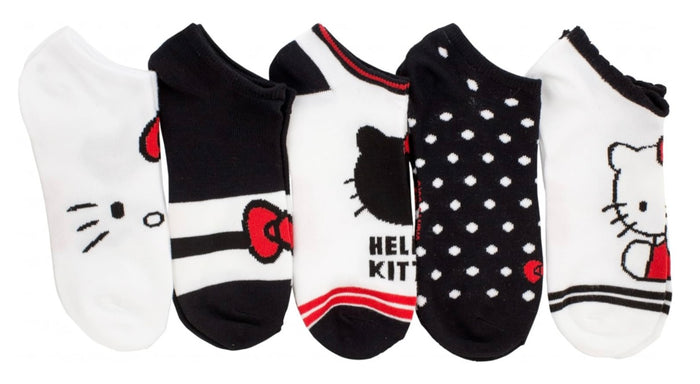 SANRIO HELLO KITTY Ladies 5 Pair Of No Show Socks