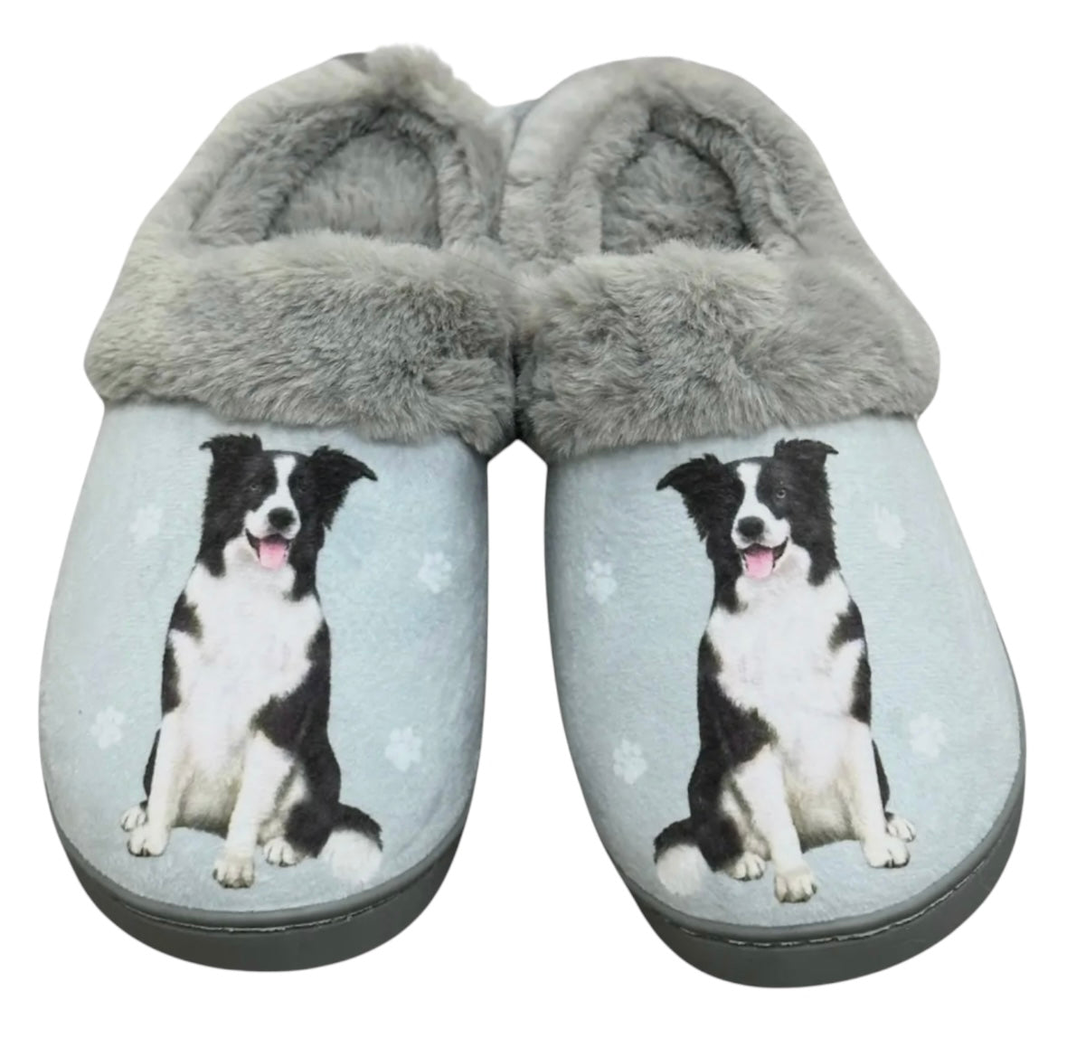 Border Collie Slippers SNUGGS Memory Foam BORDER COLLIE Dog Non