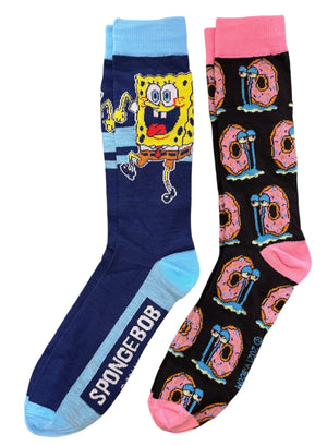 SPONGEBOB SQUAREPANTS Men’s 2 Pair Of Socks WITH GARY - Novelty Socks And Slippers