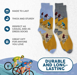 FOOZYS Brand Men’s MOUNTAIN BIKING 2 Pair Of Socks - Novelty Socks And Slippers