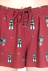 COMFIES Brand LOUNGE PJ SHORTS Ladies SCHNAUZER Dog By E&S PETS - Novelty Socks And Slippers