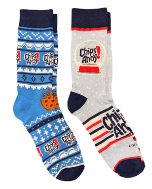 NABISCO CHIPS AHOY COOKIES Men’s CHRISTMAS 2 Pairs of Socks COOL SOCKS Brand - Novelty Socks And Slippers