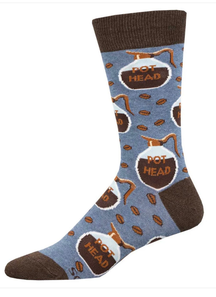 POT HEAD Men’s COFFEE Socks Socksmith Brand Coffee Pots All Over