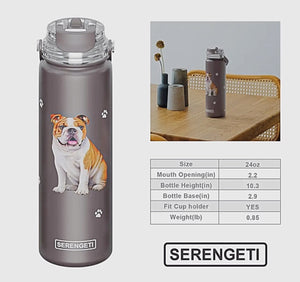 BLACK DACHSHUND Dog Stainless Steel 24 Oz. Water Bottle SERENGETI Brand By E&S Pets - Novelty Socks for Less