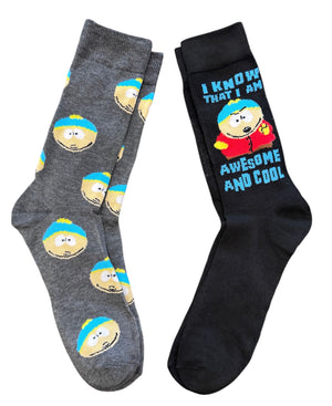 SOUTH PARK MEN’S 2 PAIR OF SOCKS ‘I KNOW THAT I AM AWESOME & COOL’ - Novelty Socks And Slippers