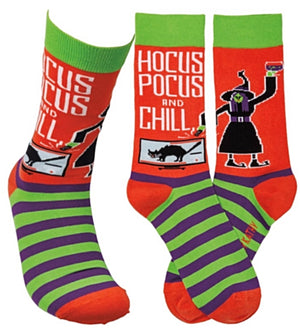 PRIMITIVES BY KATHY Unisex HALLOWEEN Socks HOCUS POCUS & CHILL - Novelty Socks for Less