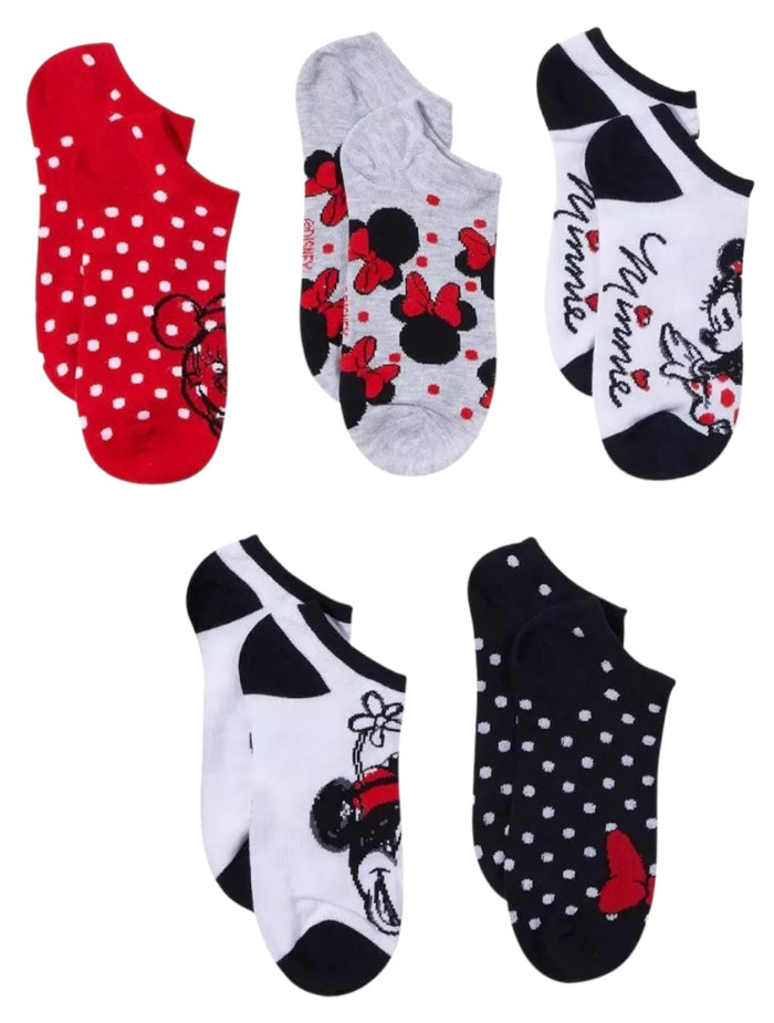 DISNEY Ladies 5 Pair Of MINNIE MOUSE No Show Socks