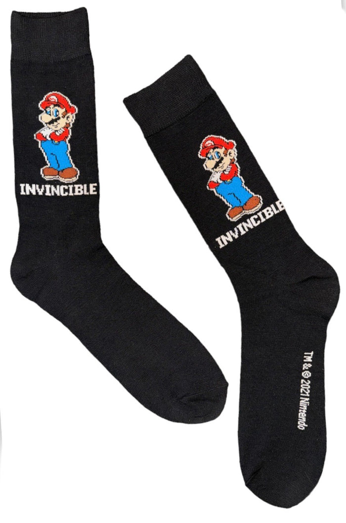 SUPER MARIO MEN’S SOCKS Says ‘INVINCIBLE’