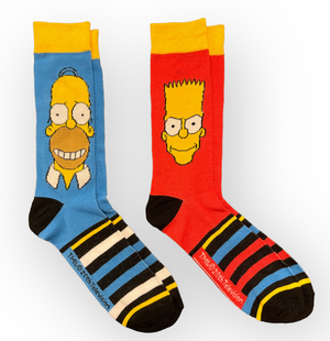 THE SIMPSONS Men’s 2 Pair Of Socks HOMER & BART - Novelty Socks And Slippers