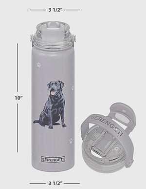 BLACK LABRADOR Dog Stainless Steel 24 Oz. Water Bottle SERENGETI BRAND By E&S Pets - Novelty Socks for Less