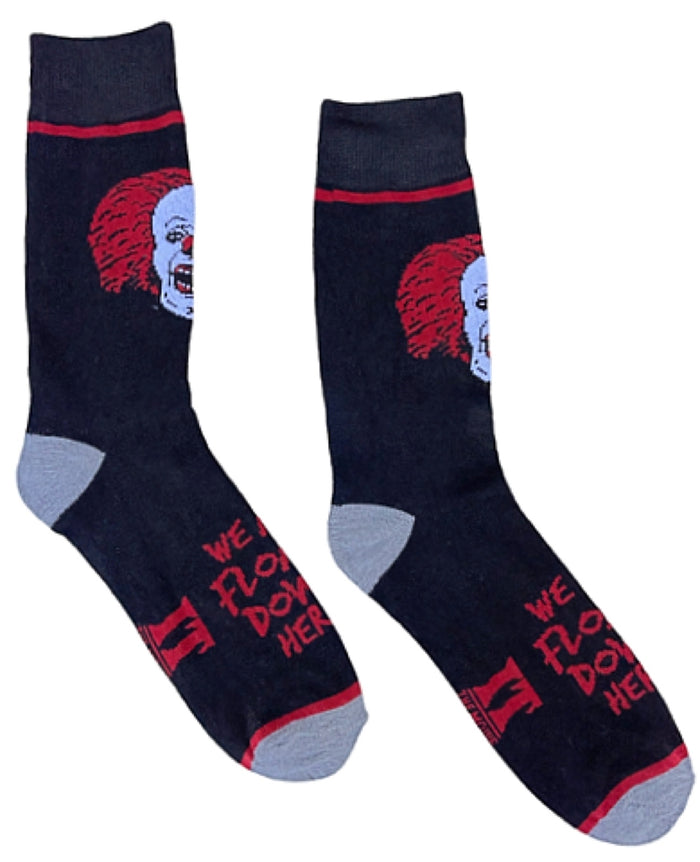 IT The Movie Men’s PENNYWISE HALLOWEEN Socks ‘WE ALL FLOAT DOWN HERE’
