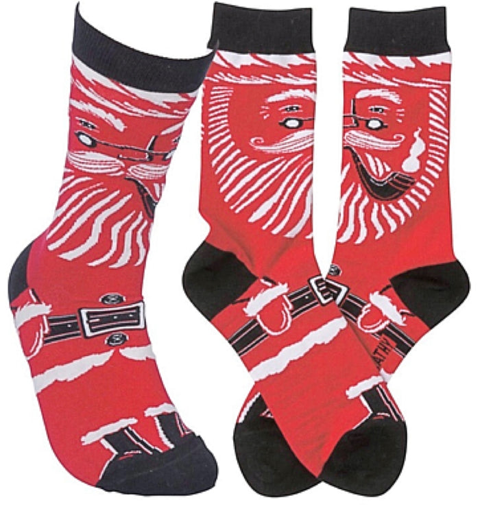 PRIMITIVES BY KATHY Unisex CHRISTMAS Socks ‘UGLY SANTA SOCKS’