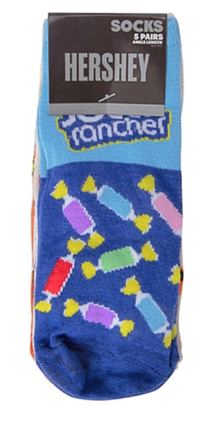 REESE’S PEANUT BUTTER CUPS Ladies 5 Pair Of Ankle Socks JOLLY RANCHERS, HERSHEY - Novelty Socks for Less
