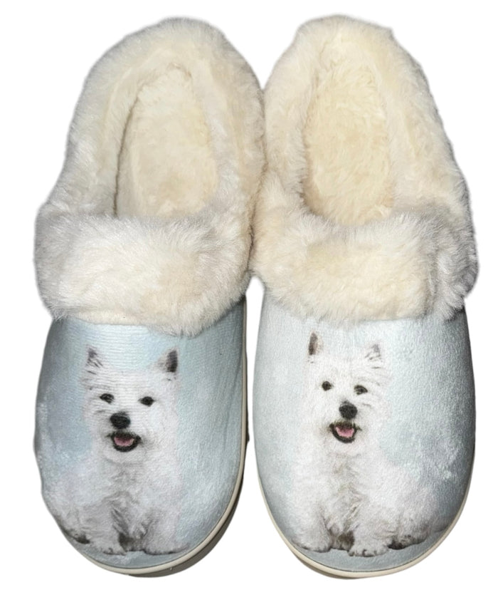 SNUGGS Memory Foam WESTIE Dog Non Slip Slippers By E&S Pets (Choose Size)