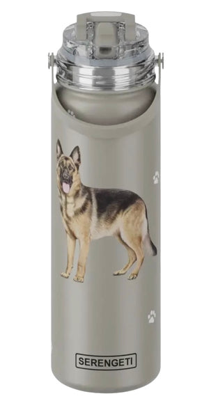 GERMAN SHEPHERD Dog Stainless Steel 24 Oz. Water Bottle SERENGETI Brand By E&S Pets