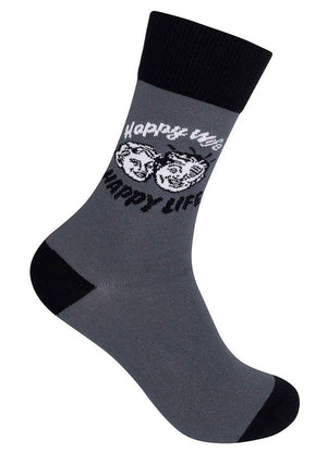 HAPPY WIFE HAPPY LIFE Adult Unisex Socks FUNATIC Brand - Novelty Socks And Slippers