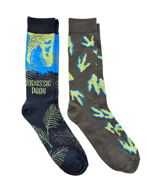 JURASSIC PARK Men’s 2 Pair Of Socks with T-Rex - Novelty Socks And Slippers