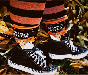 GROOVY THINGS Co Brand Ladies HALLOWEEN Socks ‘SPOOKY BITCH’