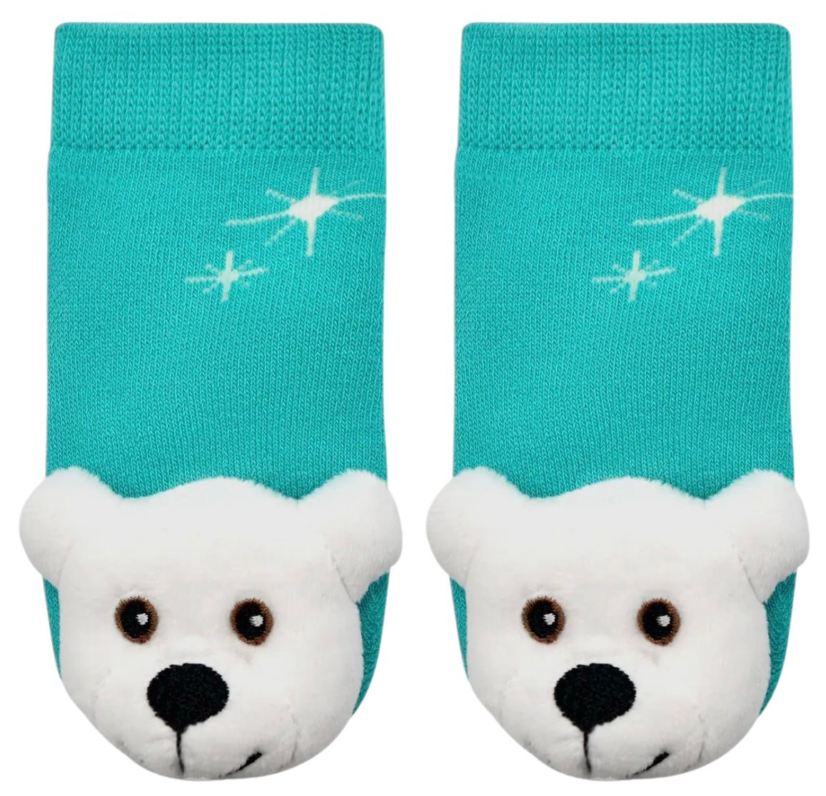 BOOGIE TOES Baby POLAR BEAR Rattle Gripper Bottom Socks By PIERO LIVENTI - Novelty Socks And Slippers