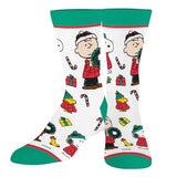 PEANUTS CHRISTMAS Unisex Socks COOL SOCKS Brand SNOOPY & CHARLIE BROWN - Novelty Socks for Less